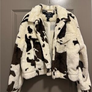 Ashley By 26 International Women's Black and White Cowhide Jacket